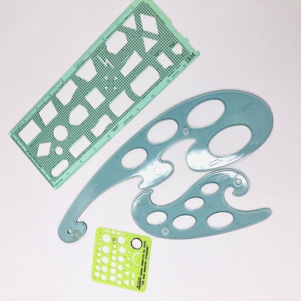 4 Pcs Geometric Pattern Drawing Template for Students - Picture 2 of 5